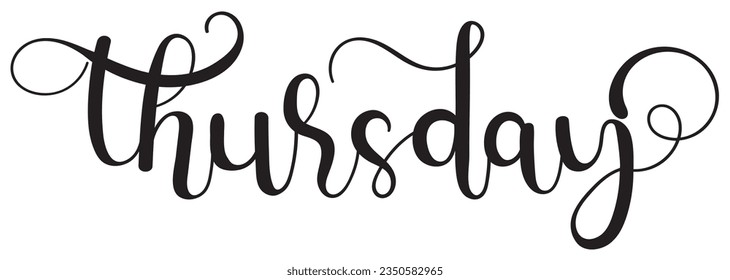 Hola JUEVES. Feliz jueves vector de semana con ornamentos, Días de la semana, Decoración Typografía de diseño plano. Ilustración (jueves)