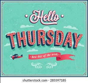 Hello Thursday Typographic Design Vector Illustration Stock Vector ...