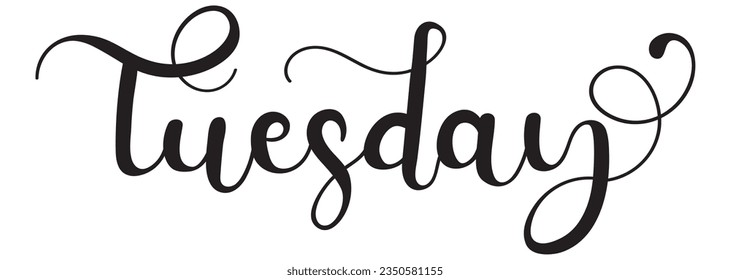 Hola, martes. Feliz Martes vector de semana con ornamentos, Días de la semana, Decoración Typografía Diseño Plano. Ilustración (martes)