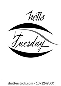 Hello Tuesday. vector abstract symbol illustration