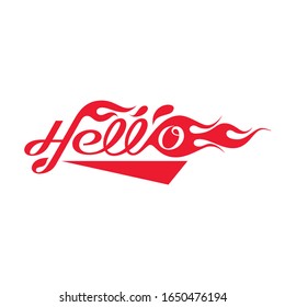 hello typography graphic design vector