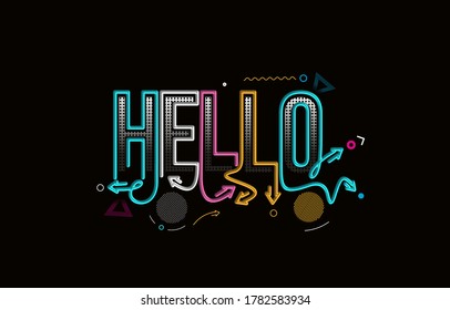 Hello typography vector design for greeting cards and poster, design template for birthday celebration