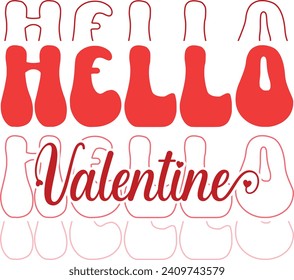 Hello Valentine - Calligraphy phrase for Valentine's day. Hand drawn lettering for Lovely greetings cards, invitations. Good for Romantic clothes, t- shirt design svg