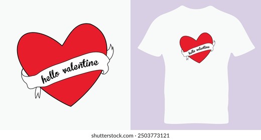 Hello Valentine, Funny Valentines Day T shirt Design Graphic Vector, Love Quote, Valentine Quotes, Funny Valentine, Love T-shirt Design,
Specially for Valentin's Day.  