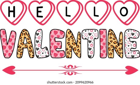 Hello valentine Valentine Sublimation Designs valentine day t-shirt design Vector