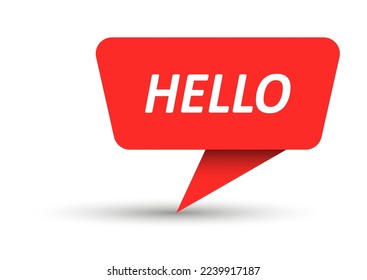 HELLO. Vector banner, pointer, sticker, label or speech bubble. Template for websites, applications and creative ideas. Vector design