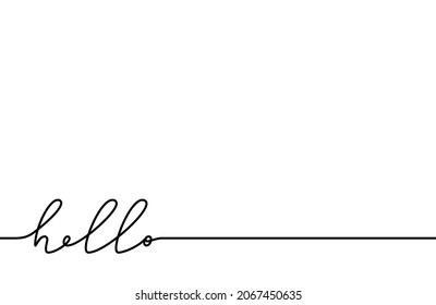 Hello. Vector handwritten calligraphy background. World hello day