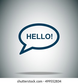 Hello vector icon