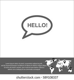 Hello vector  icon.