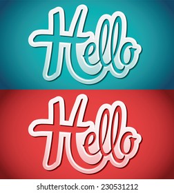 Hello vector icon - emblem - vector lettering 