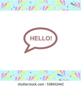 Hello vector icon on white background. Isolated illustration. Business picture.