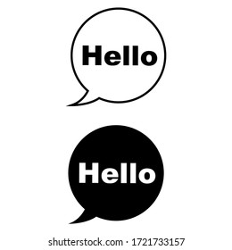 Hello vector icon set. Hi speech bubble illustration sign collection. 