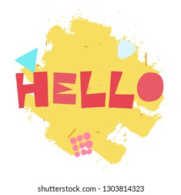 Hello! Vector illustration. Lettering. 