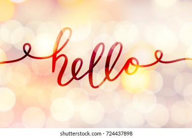 hello vector lettering, card with handwritten text
