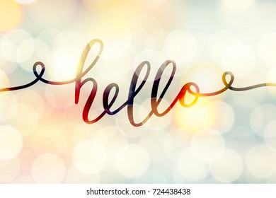 hello vector lettering, card with handwritten text