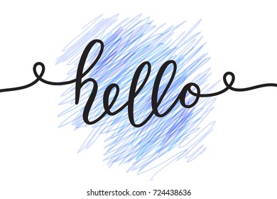 hello vector lettering, card with handwritten text