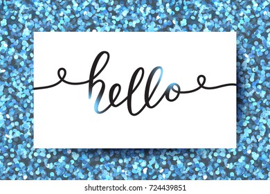 hello vector lettering, card with handwritten text