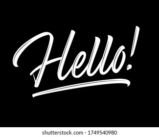 Señal de marcado de vector Hello en fondo negro