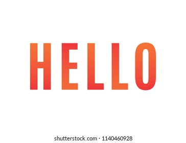 Hello Vector Text Isolated Illustration