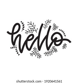 Hello. Vector typography motivational quotes, hand lettering calligraphy. Design for web, social media, t-shirt and prints. 