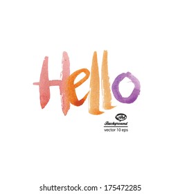 hello. vector watercolor word