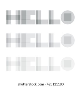 Hello vector word lettering modern transparent style 