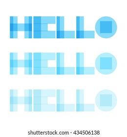 Hello vector word lettering modern transparent style
