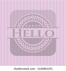 Hello vintage pink emblem