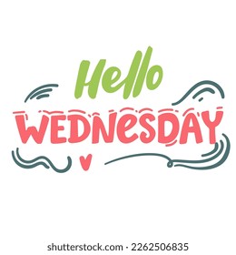 hello wednesday hand drawn design vector art