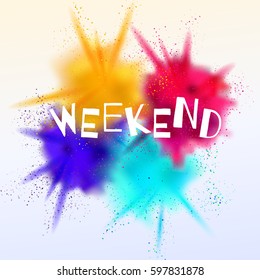 Hello weekend background. Enjoy your weekend concept. Vector illustration for your design