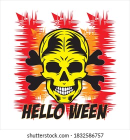 Hello ween skull vector art