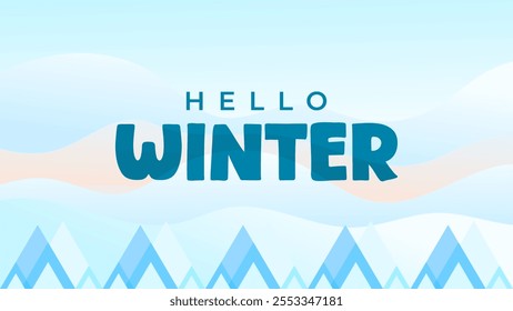 HELLO WINTER HINTERGRUND HELLE ABSTRAKTE HANDGEZEICHNETE FORM VERLAUF BUNTE DESIGN VEKTOR. GOTT FÜR FLYER, BANNER, DRUCK, WEBSITE, TAPETE, DECKELDESIGN, GRUSSKARTE
