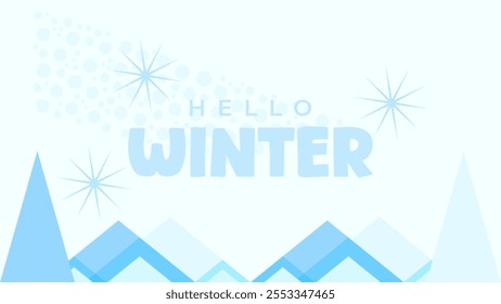 OLÁ INVERNO FUNDO BRILHANTE ABSTRATO MÃO DESENHADO FORMA PLANO COLORIDO DESIGN VETOR. DEUS PARA FOLHETO, BANNERS, IMPRESSÃO, SITE, PAPEL DE PAREDE, DESIGN DE CAPA, CARTÃO DE SAUDAÇÃO