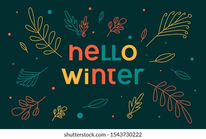 Hello winter background illustration vector