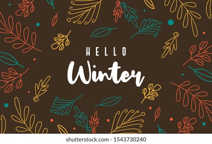 Hello winter background illustration vector