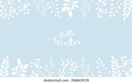 Hello Winter background, vector illustration 