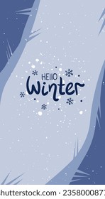 hello winter background wallpaper stories reels snow blue your text place for text template simple web texture social media design pattern print target smm lettering fonts brush art spot christmas