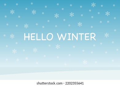 Hallo Winter Banner Hintergrund mit Schneeflocken. Vektorgrafik