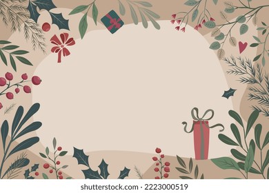 Hola banner de invierno. Caligrafía de broche con fondo de invierno azul con copos de nieve y luces de bokeh. Diseño de tarjetas vectoriales con tipografía.