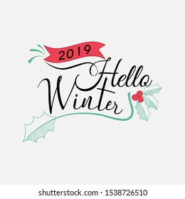 Hello Winter with Beautiful handrawing style