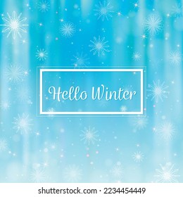 Hola fondo borroso de invierno. Fondo borroso de copas de nieve de Navidad