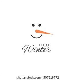 Hello Winter card with snowman
