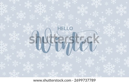 Hello Winter. Christmas Lettering. Merry Christmas Quote. Vector Illustration