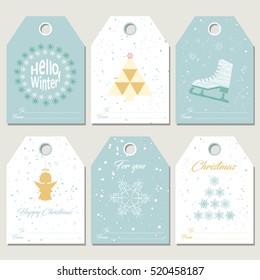 Hello winter. Collection Christmas gift tags