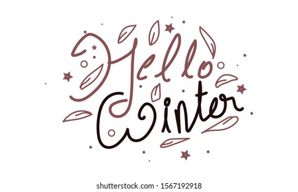 Hello winter concept lettering background 