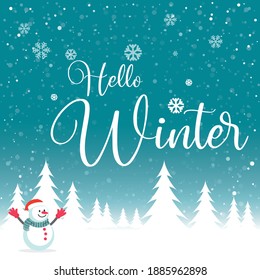 Hello Winter design background, Vector Illustration.