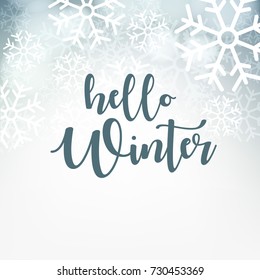 Hello Winter Design Background, Vector Illustration.