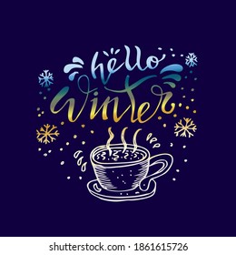 Hello Winter, doodle illustration and sketch