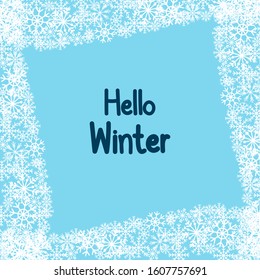 Hello winter hand drawn background. vector illustration 