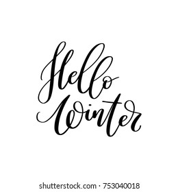 Hello Winter! Hand-lettered winter quote print 